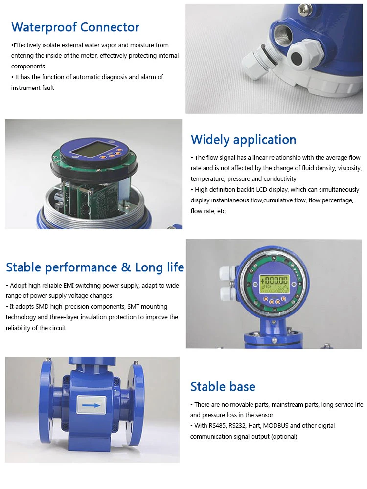 China Digital Magnetic Water Electromagnetic Flowmeter/Flow Meter Price